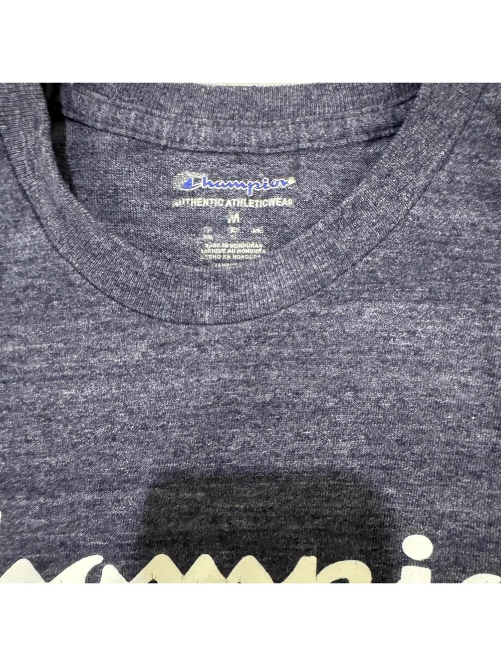 Champion Navy Heather Graphic Tee Medium Sporty Short Sleeve T-shirt Size Medium - Picture 4 of 7